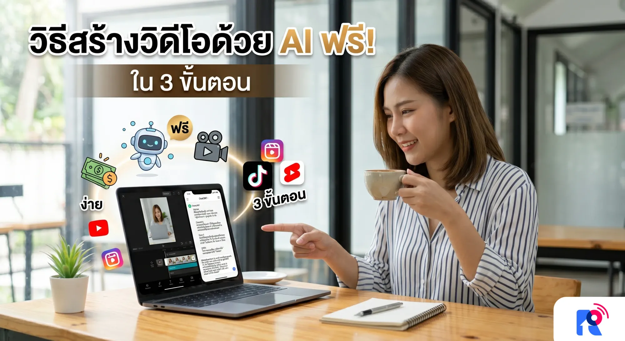 วิธีสร้างวิดีโอประกอบคอนเทนต์ด้วย AI ฟรี ใน 3 ขั้นตอน