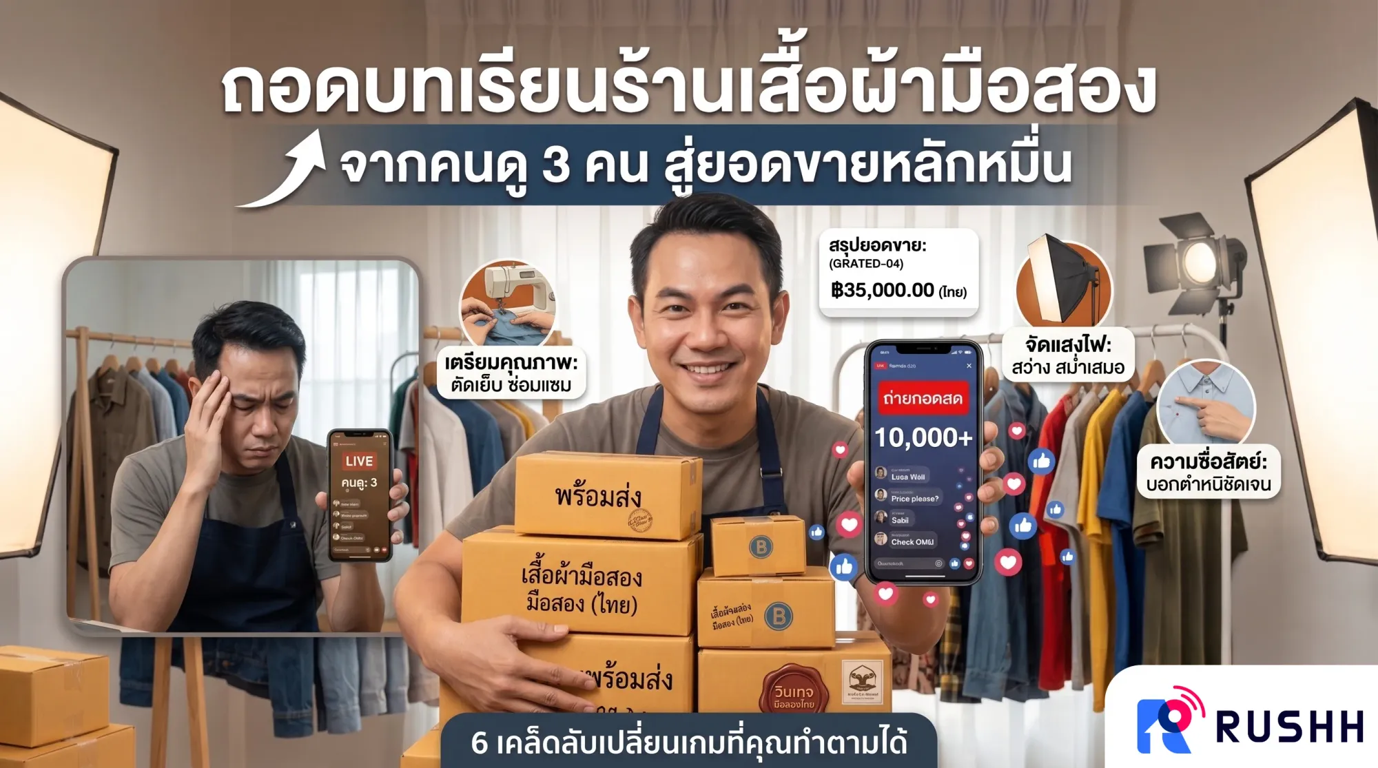 ถอดบทเรียน “ร้านเสื้อผ้ามือสอง”: จากคนดู 3 คน สู่ยอดขายหลักหมื่น ทำอะไรไปบ้าง?