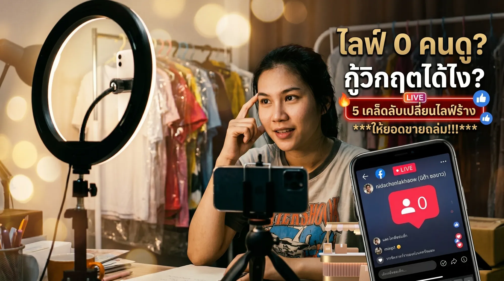 ทฤษฎีไทยมุง (Social Proof): ทำไมไลฟ์ “คนดู 0 คน” ถึงขายไม่ได้ และวิธีแก้ปัญหาฉบับรวดเร็ว