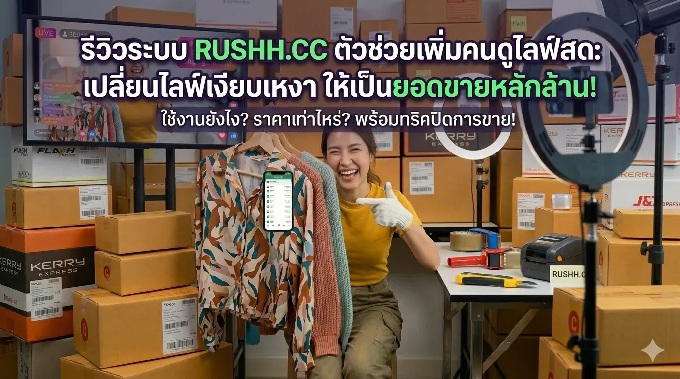 รีวิวระบบ RUSHH.CC ตัวช่วยเพิ่มคนดูไลฟ์สด ใช้งานยังไง ราคาเท่าไหร่?
