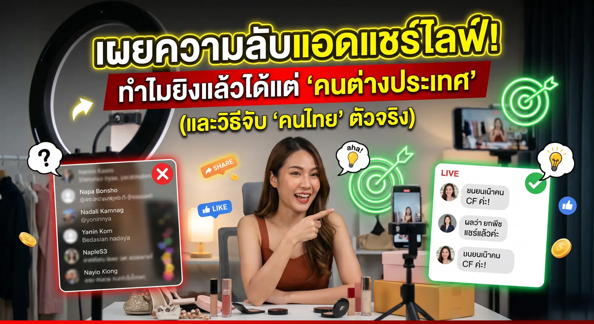 เทคนิคการยิงโฆษณา "ช่วยแชร์ไลฟ์สด" ให้เข้าถึงกลุ่มเป้าหมายที่แม่นยำที่สุด